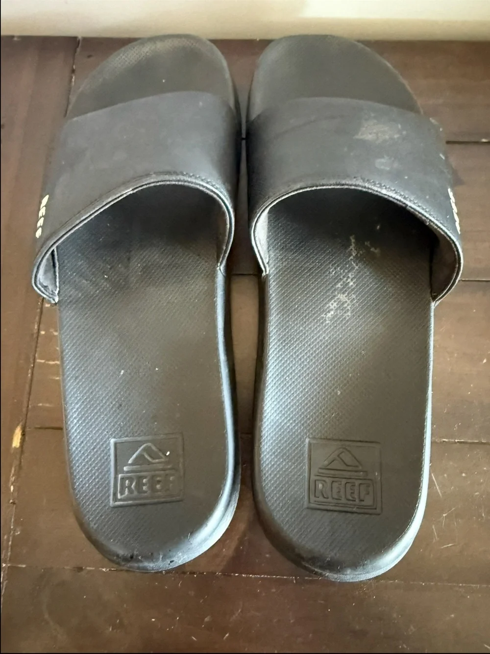 Reef Cushion Phantom Black Slide Sandals Mens Size 10